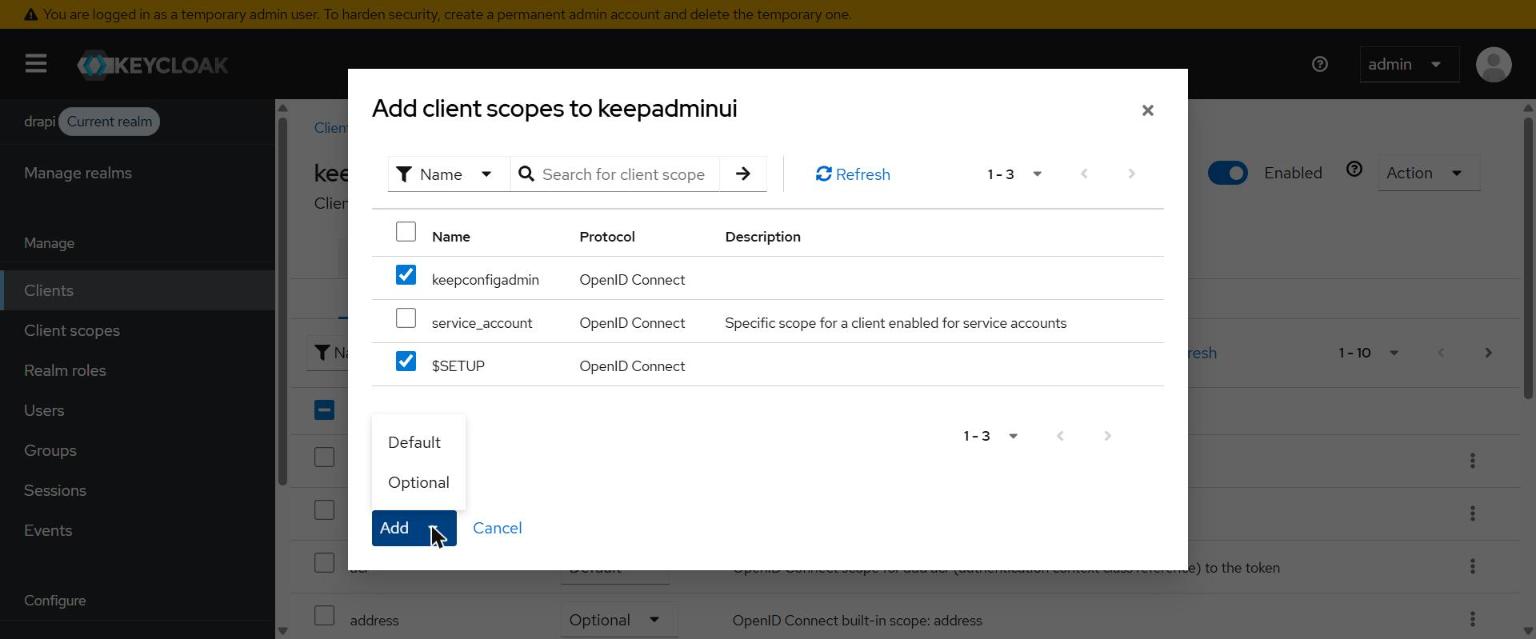 把 $SETUP / keepconfigadmin 加到 keepadminui